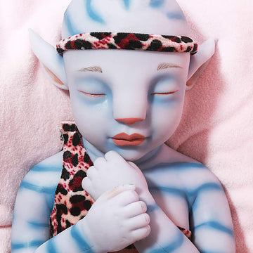 Vollence 20 Inch Avatar Eye Closed Full Silicone Baby Doll,Not Vinyl Dolls,Real Full Body Silicone Reborn Baby Doll, Lifelike Ne