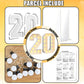 4Ft Light Up Numbers 20 Mosaic Numbers Marquee Frame For 20Th Birthday Party Large Cardboard With Lights Pre-Cut Kit Cut-Out Thick Foam Board Sign Diy Decorations For Anniversary New Year Graduations