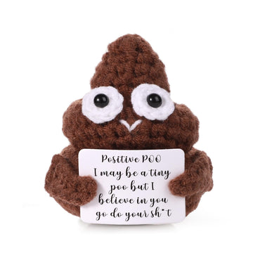 Mini Funny Positive Crochet Poo, 3In Interesting Handmade Knitted Wool Incentive Poo Doll Creative Cute Inspirational Poo Toy Fo