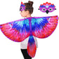 Irolewin Bird-Wings-Costume For Kids And Headband, Eagle-Parrot Dress-Up-Wings For Girls Boys Halloween-Party Favors (Plum)