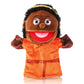 1 Pcs Family Hand Puppets 12 Inch Grandparents, Mom & Dad, Brother & Sister Plush Hand Puppet Toys Role-Play Toy Puppets For Kids Storytelling Imaginative Pretend Play Teaching Preschool(Black Mom)