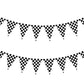 VILIFEVER 2 Pieces Black and White Checkered Flags Banner, Double Sided Checkered Pennant Banner for Racing Party Decorations Ra