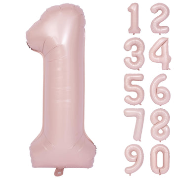 40 In Matte Pink Number Balloons Helium Foil Mylar Balloon Birthday Party Banquet Decoration Digital 1