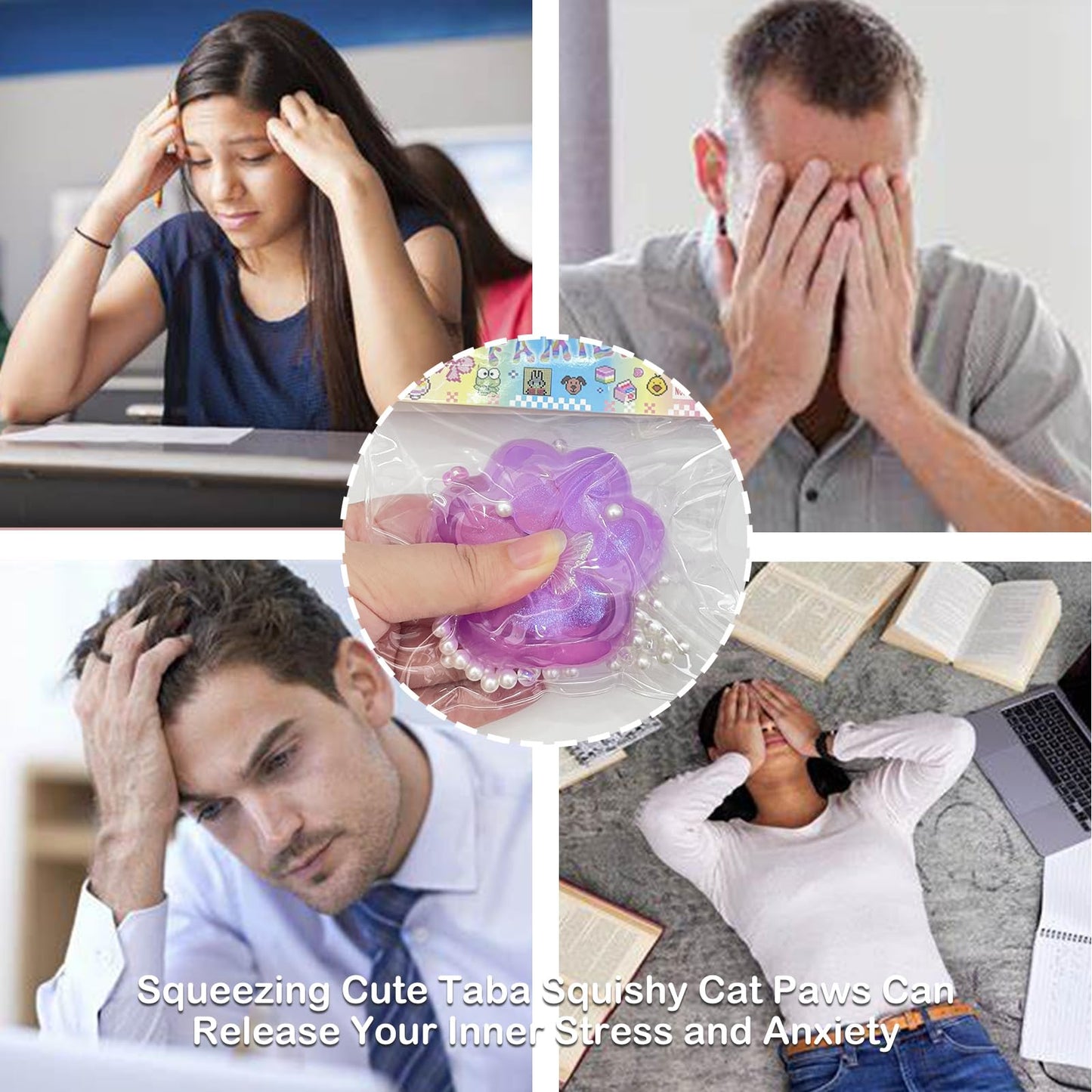 Taba Squishy Cat Paw Squeeze Toys Pinch Cute PVC Fufu Squishy Toys for Anxiety Relief Soft Stress Toys for Relaxation Party Favors Novelty Things mature-themeds Birthdays Cosplay Party