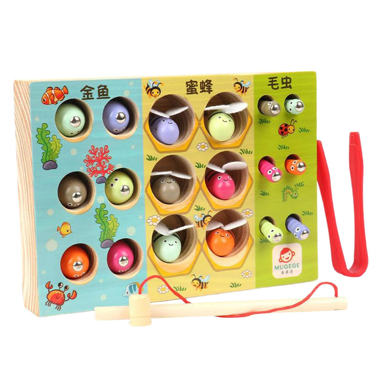 Trendivibe Catch Worms Wooden Toys Fishing Game Kids Educational Toys Montessori| Baby Learning Toy | Infant Activity Toy | Sens