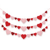 KatchOn, Felt Valentines Day Garland - No DIY, 3 String, 8.2 Feet | Red Heart Garland, Galentines Day Decorations | Valentine Ga