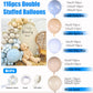 Blue Balloon Arch Kit Dusty Blue Balloon Garland With Double Stuffed Dusty Blue,Pastel Blue, Apricot,White Sand,Grey Balloons Pe