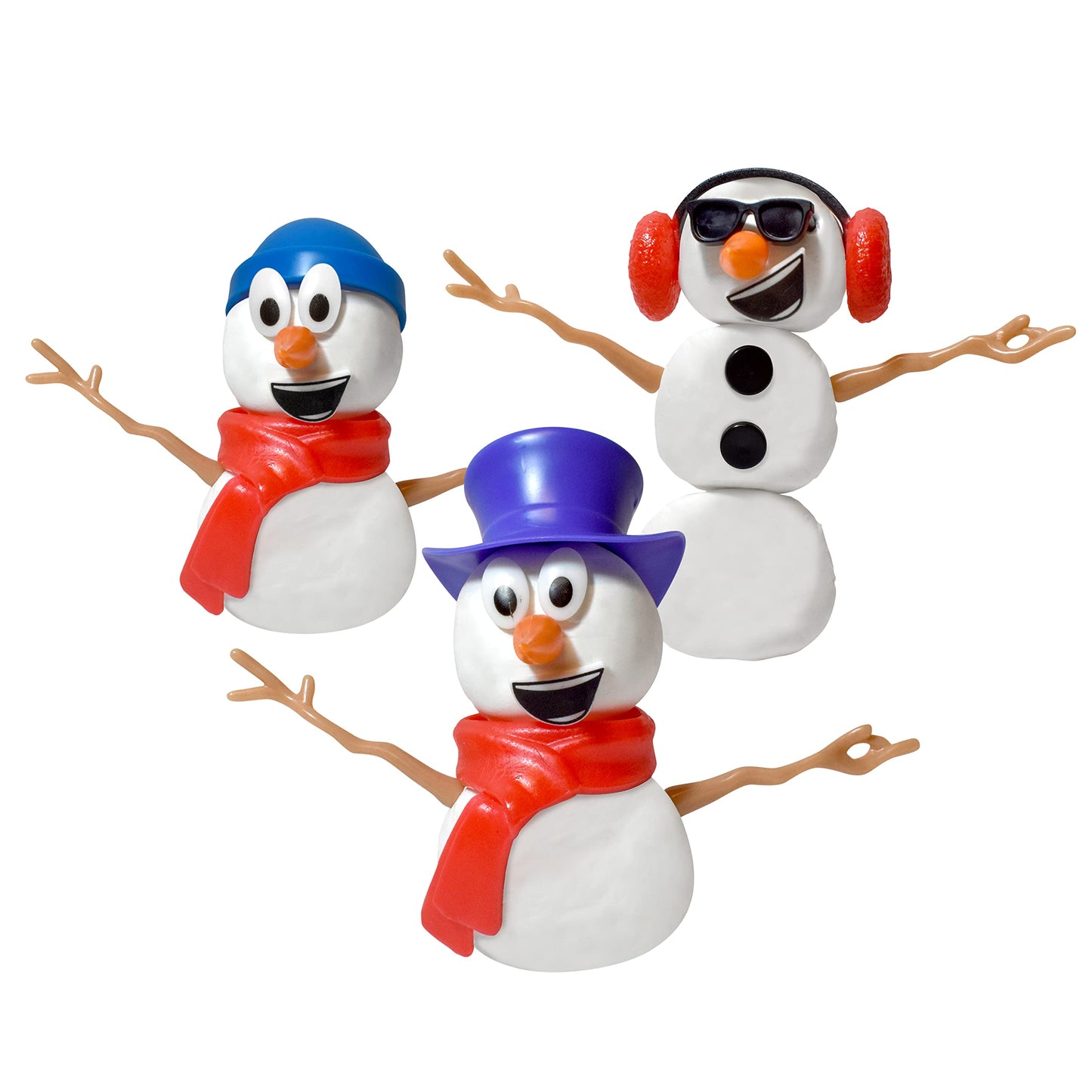 Build Buddiez Snowman Craft Kit 3 Pack - Build, Play, and Display 3 Air-Dry Clay Snowmen All Christmas & Winter