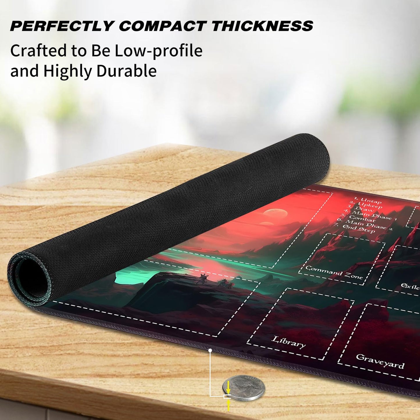 Playmat for MTG Magic Size 24x14 Inch Game Mats Tabletop Magic Play Mats enhanced Smooth Rubber Surface  Mousepad Compatible Qindaiwen for MTG RPG CCG Trading Card Game Play mats  Sunset