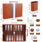 Reriver Backgammon Set 2 Players Classic Backgammon Sets For Adults Board Game With Pu Leather Case Portable And Travel Backgammon Set (Brown, 11Inch)