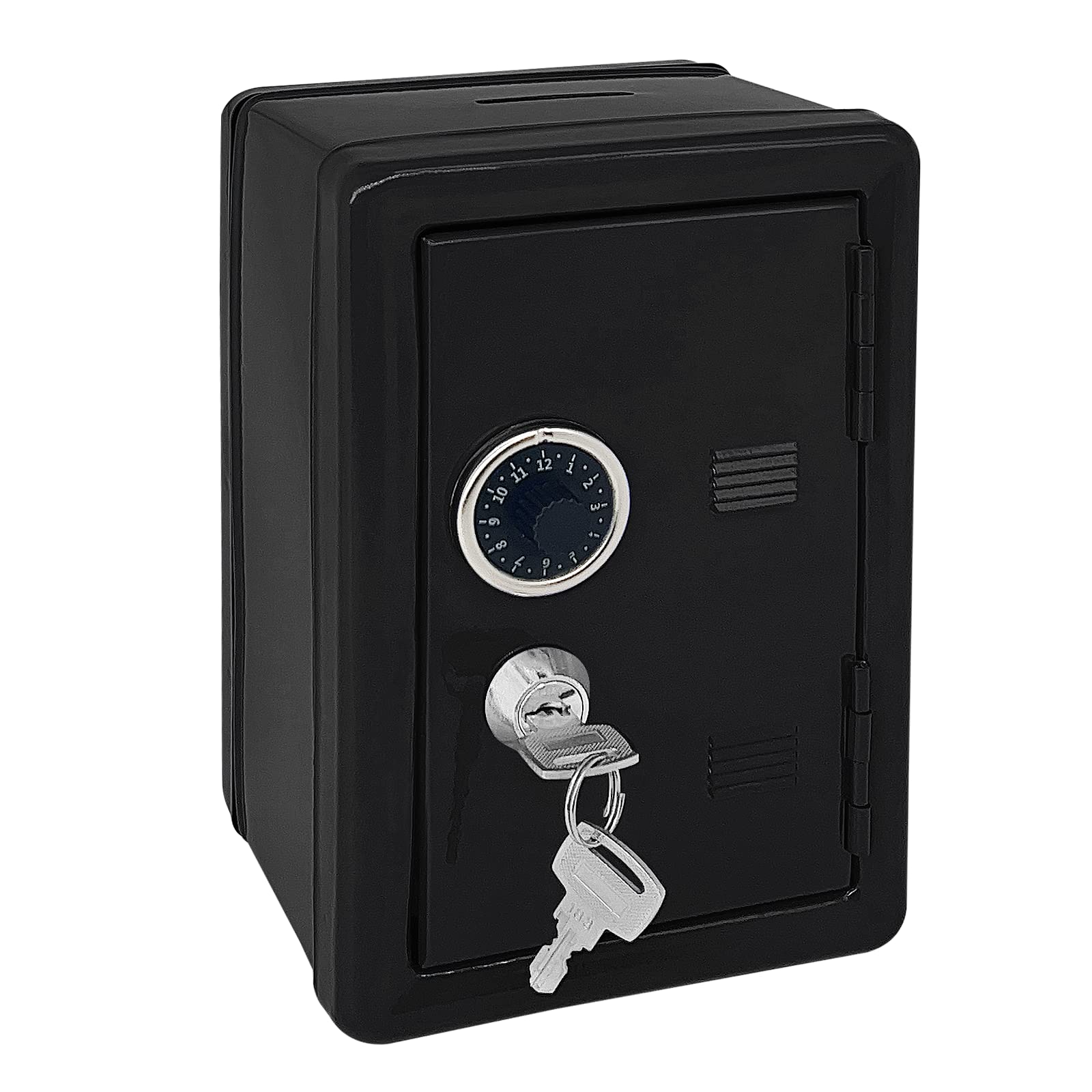 Kids' Safe Piggy Bank, Metal Safe with Key, Money Saving Box for Children, Boys Girls Best Giftoney Banks (Black, One Size)