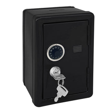 Kids' Safe Piggy Bank, Metal Safe with Key, Money Saving Box for Children, Boys Girls Best Giftoney Banks (Black, One Size)
