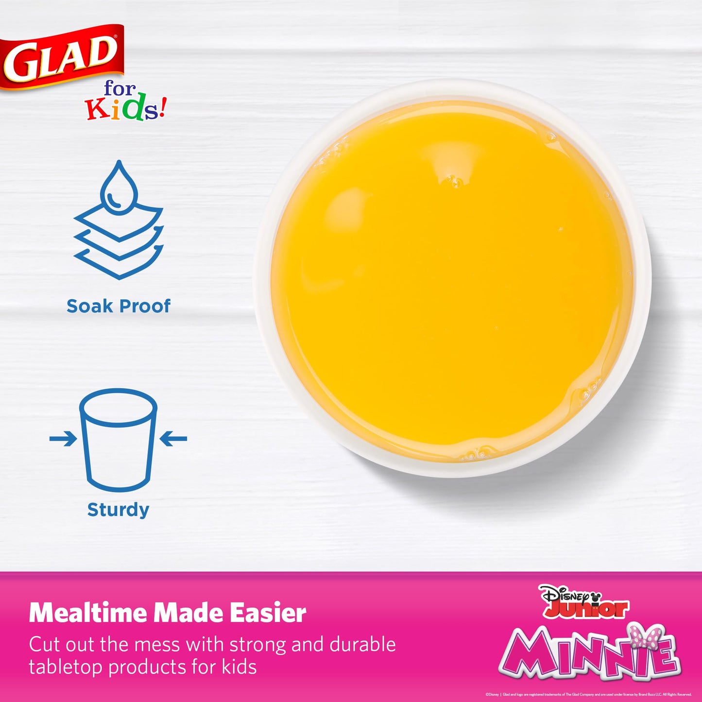 Glad for Kids Disney Mickey & Friends 9oz Paper Cups with Minnie Mouse Pink Polka Dots Design, 24 Count | Pink Polka Dot Mickey