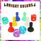 28Pcs Multicolor Board Game Pieces, Game Pawns Include 24 Chess Pieces And 4 Dices Game Pieces For Board Games Plastic Chess Che