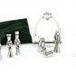 Nativity Set With Chreche Mini Pewter Figurine 11 Pc Set With Velvet Pouch