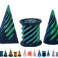 3D Printed Spiral Fidget Toys Impossible Pyramid Passthrough Sculpture Mini Cones Pass Through Pyramid Fidget Toy (Green Black)