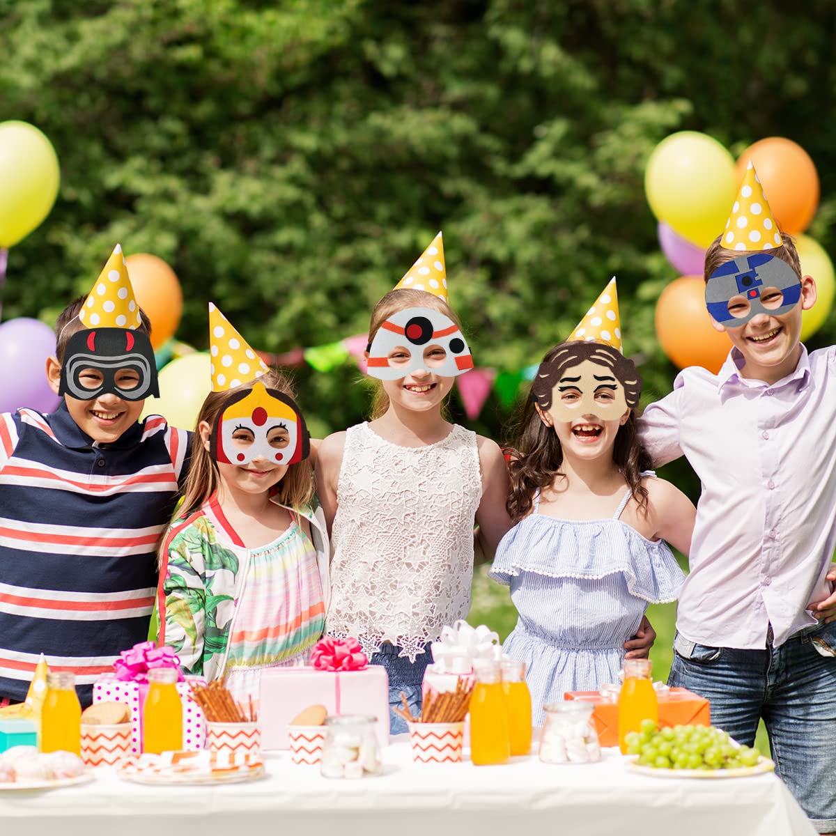 OU RUI 12pcs Party Masks, Galaxy Wars Theme Party Supplies, Boy and Girl Birthday Party Dress up Props