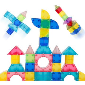 67 Pcs Magnetic Blocks For Kids, 3D Magnetic Geometric Building Block Set For Toddlers, Stem Educational Preschool Sensory Monte