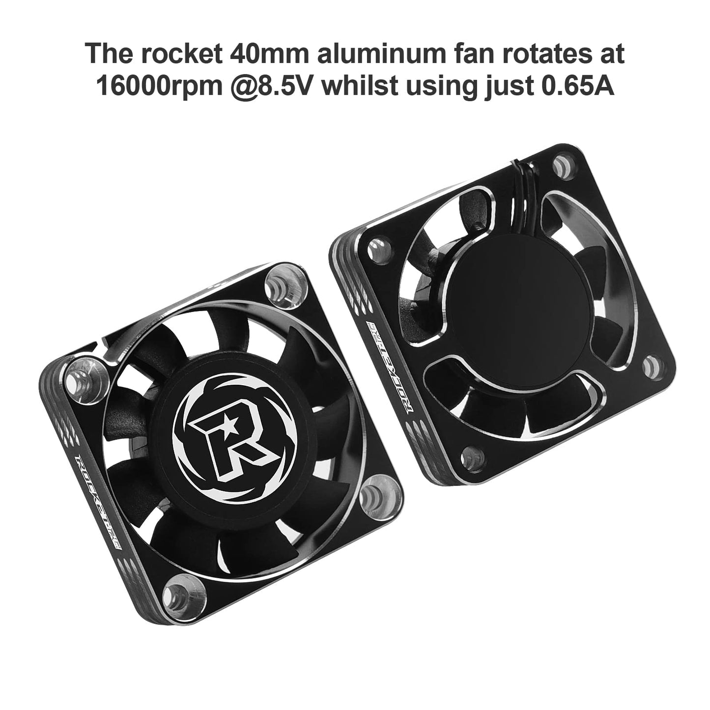 Arrarown Rc Motor Cooling Fan 40Mm 16000Rpm Fits Diameter 56Mm 55Mm 58Mm Motor Fan Heatsink For 1/5 1/6 Rc Truck Car (Silver Bla