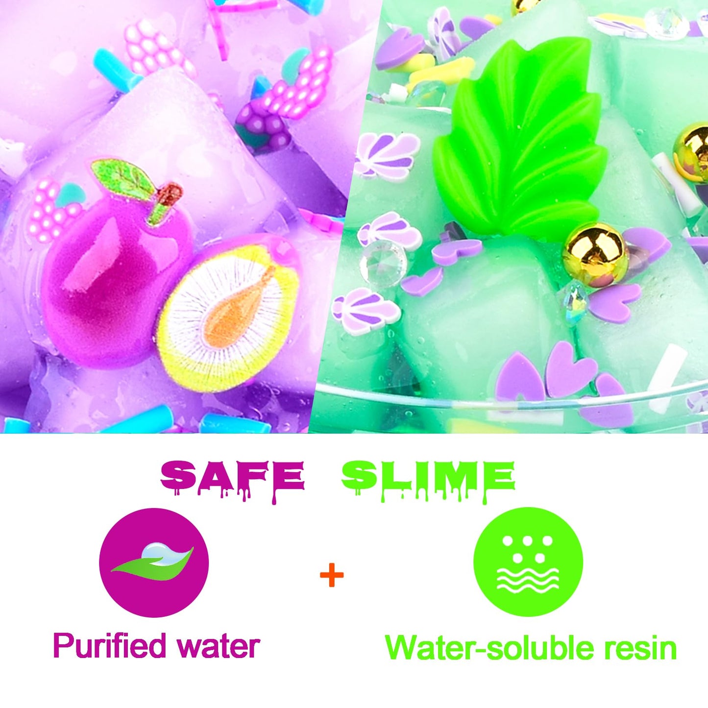 Scented 11 Pack Slime Kit With 4 Clear And 7 Butter Slime,Peach Slime,Super Soft Non-Sticky, Jelly Cube Crunchy Crystal Slime, B