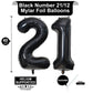 LHOAVWE 40 Inch Black Number Balloons - Jumbo 12 & 21 Foil Mylar Helium Birthday Party Decorations