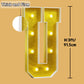 Imprsv Marquee Letters Gold 3Ft: Golden Party Decor - Light Up Letter U Large 3 Feet Tall - Party Decorations Letter For Love U