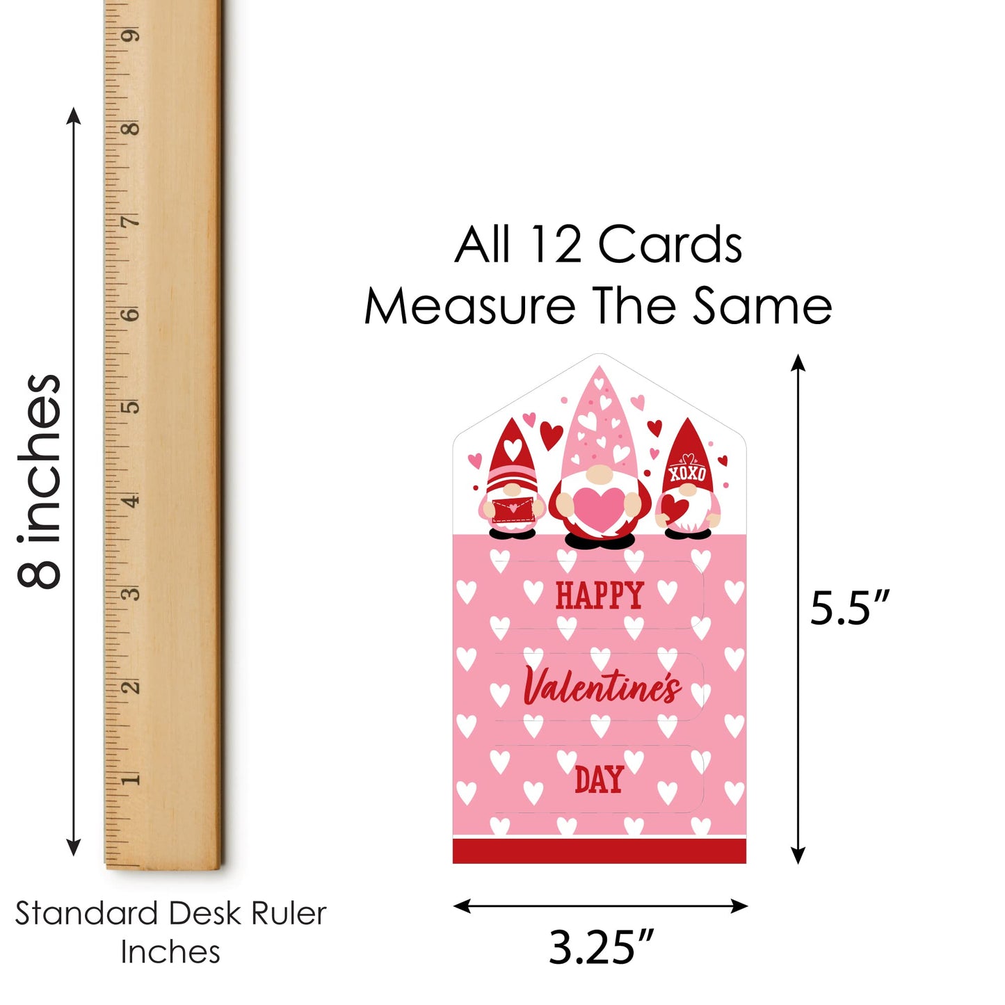 Big Dot Of Happiness Valentine Gnomes - Valentines Day Cards For Kids - Happy Valentines Day Pull Tabs - Set Of 12