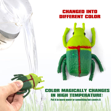 Niskaqsn 12 Pack Color Changing Insect Toys,Change Color Bug Toys,Floating And Stretchable Bath Toys Fosr Kid,Insect Figurines T
