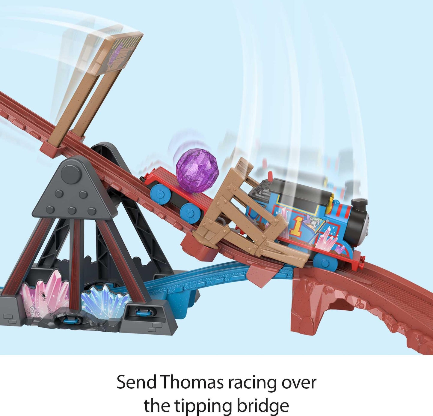 Thomas & Friends Motorized Train Set - Crystal Caves Adventure, 8 Ft Track, Multicolor, Model HMC28, for Kids Ages 3+ Years