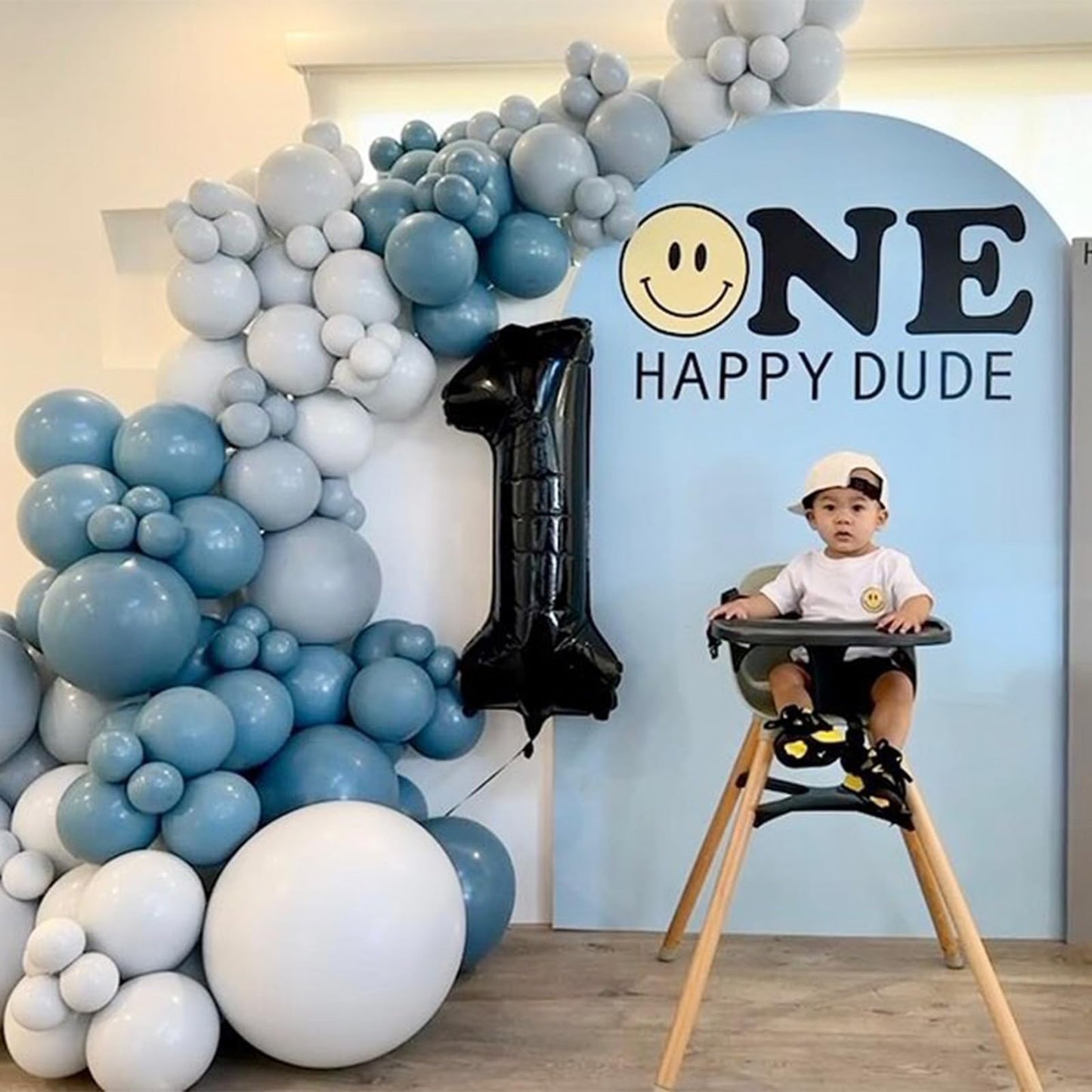 Jobkoo Slate Blue Balloons 5 Inch, 60Pcs Small Dusty Blue Balloon Dark Teal Blue Latex Balloons 5'' Mini Matte Blue Retro Sea Bl