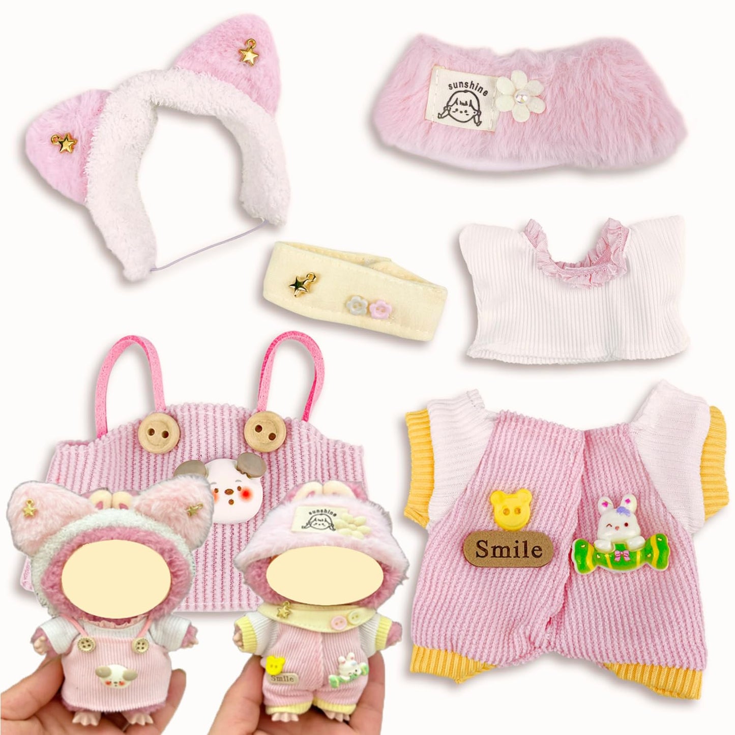 Clothes Outfits Set for 17cm Doll(Not Includ Doll)- 2 Pack 17cm Clothing Accessories Hat Pants&Skirt Set Cute Fashion Style
