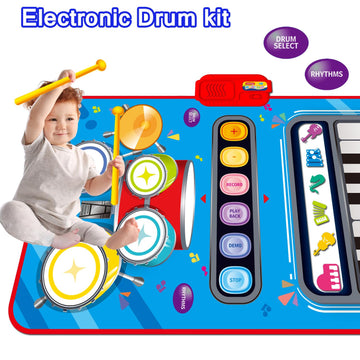Baby Toys For 1 Year Old,Baby Musical Mat Toddler Toys Age 1-2,3 In 1 Piano Drum Babies Play Mat -Baby Music Toy 12-18 Months Babies Birthday Gifts For 1 2 3 Year Old Boys Girls