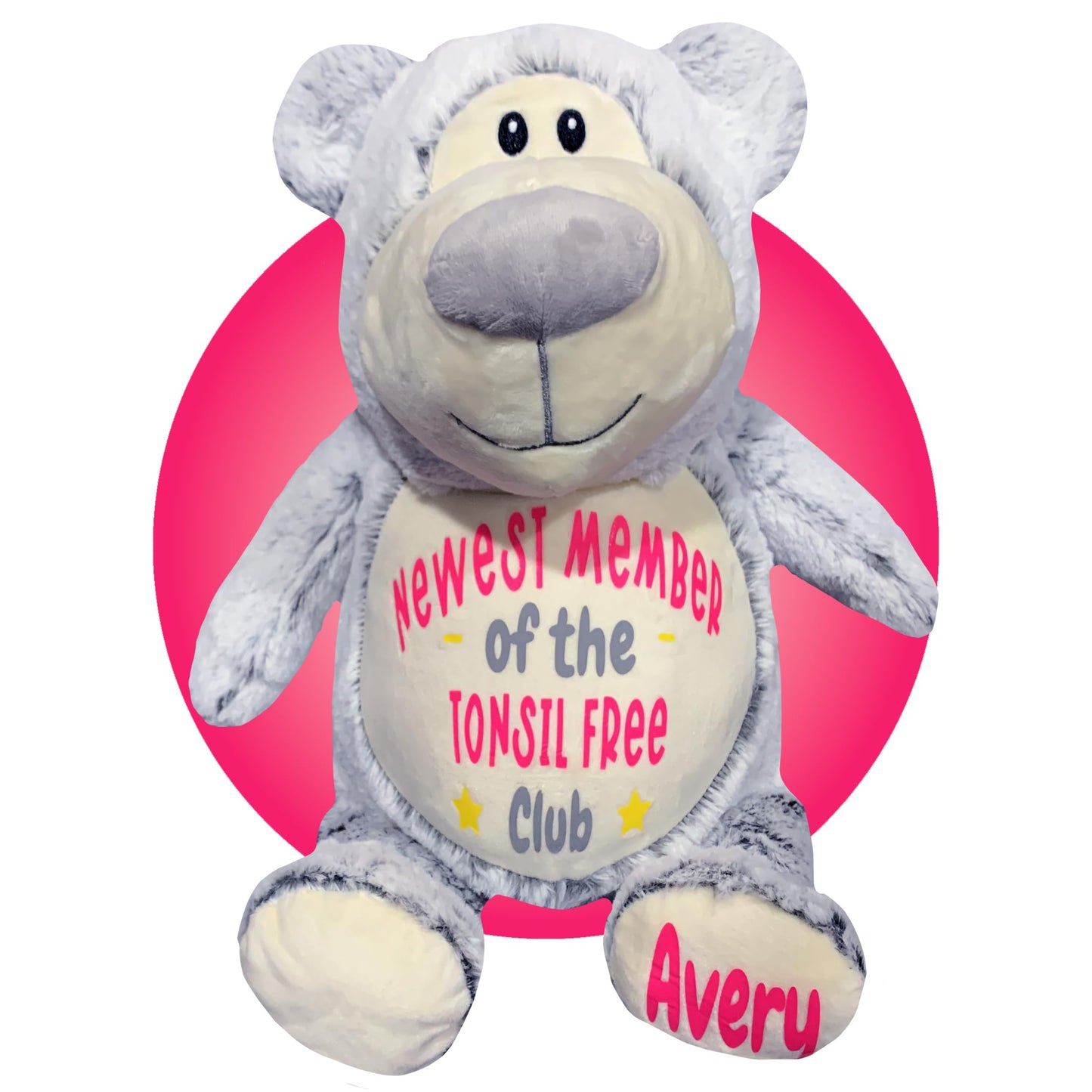 Tonsillectomy Recovery Gifts For Kids - Add A Name And Message - 17'' Custom Teddy Bear - Personalized Gifts For Tonsillectomy -