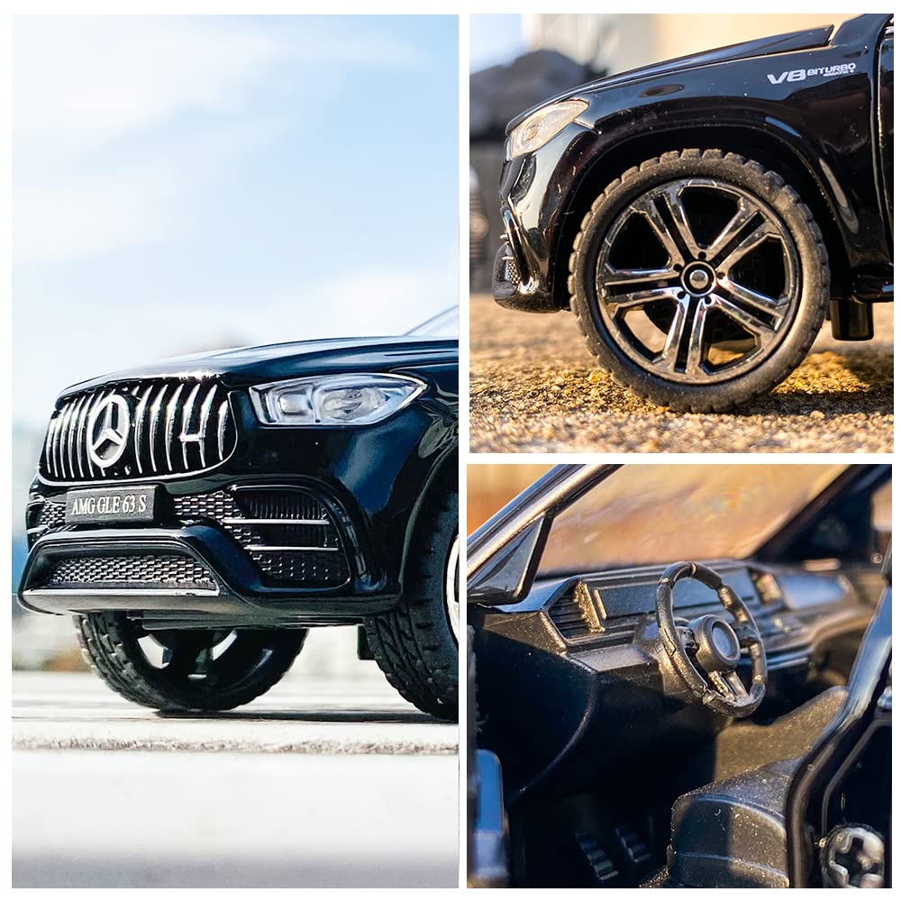 WAKAKAC 1/32 Scale Benz AMG GLE 63S SUV Toy Car, Alloy Diecast Collectible Pull Back Car Model with Light and Sound Toy Vehicles