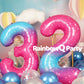 Rainbowq 32 Number Balloons 40 Inch For Women Big Starry 0-9 Foil Mylar Large Number Balloons 23 Happy 32Nd Birthday Party Anniv