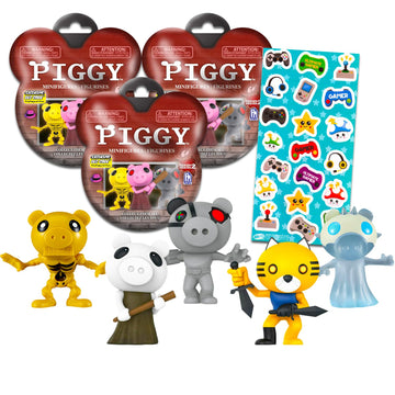 Piggy Blind Bags Set for Kids - Bundle With 3 Series 2 Bags, Mini Figurines, Stickers | Roblox Mystery Figures Set for Boys and 