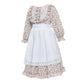 Vibsion Girls Pioneer Prairie Costume Pilgrim Dress Kids Floral Colonial Village Girl Costumes Bonnet Apron Set 3Pcs XL