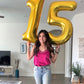 Gold Number 5 Balloon 40 Inch, 5 Balloon Number, 5Th Birthday Decorations, Gold Party Supplies For Boys Girls