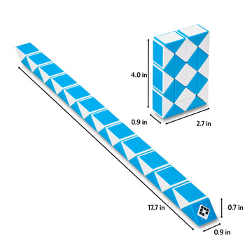 Cubidi® Magic Snake Cube | Fidget Snake Toy For Kids | Travel Toys For Kids Ages 4-8 | Great Gift For Boys And Girls Birthday, Christmas, Stocking Stuffers - 24 Blocks | 0.9 Inch X 0.7 Inch | Pink
