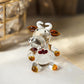 Qfkris Mini Cow Sculpture Hand Blown Glass Animal Art Farm Figurine Animals Miniature Collectible Decor (Blown)