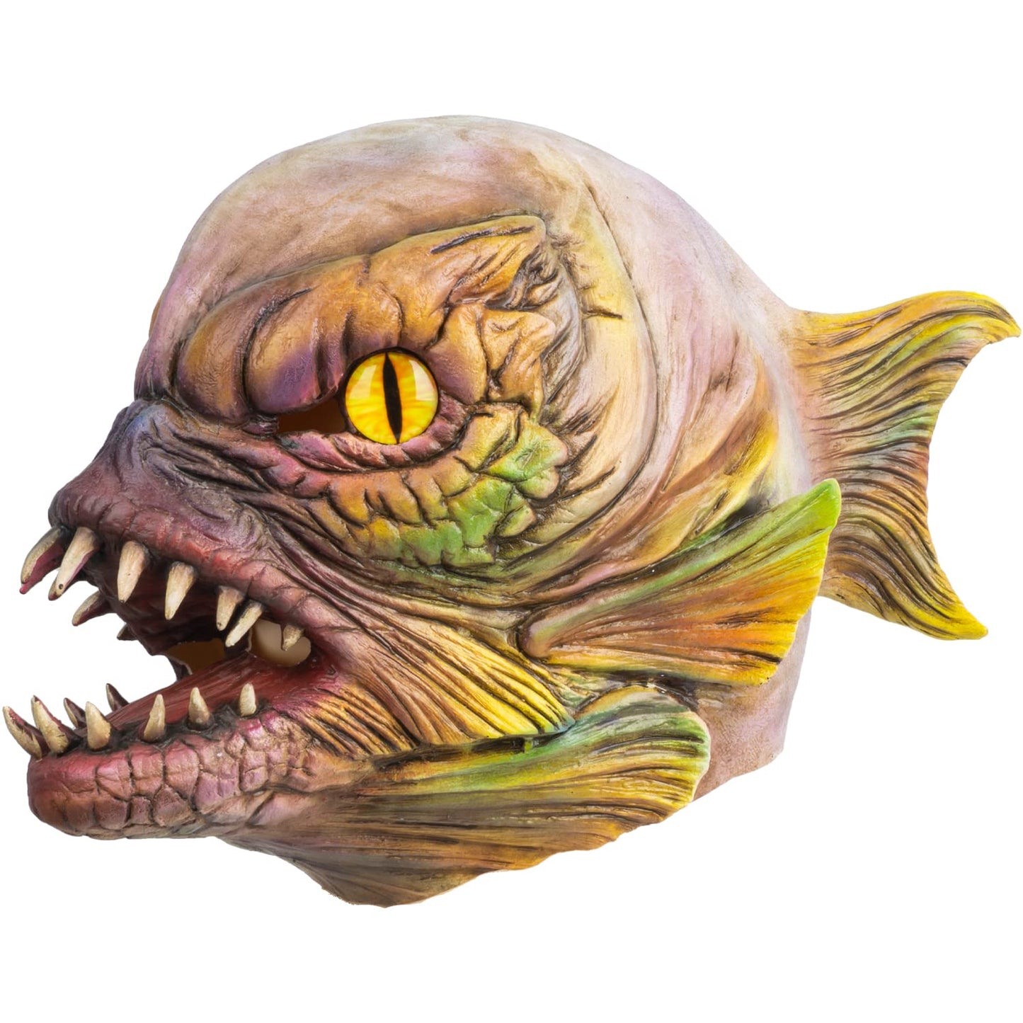 PartyHop Piranha Fish Mask Latex Full Head Scary Horror Animal Mask Fancy Dress for Halloween Carnival Costume Party