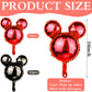 24 Pcs Mouse Head Foil Balloons Red Mouse Birthday Mylar Balloons Party Supplies Kit Black Mouse Aluminum Foil Balloon For Kids