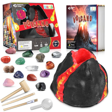 Earth'Scode Volcano Gemstone Dig Kit, Science Stem Educational Toys Gifts For Kids Age 6-12