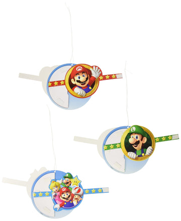 Amscan 291554 Super Mario Brothers Honeycomb Decorations, 3 pcs, Party Favor