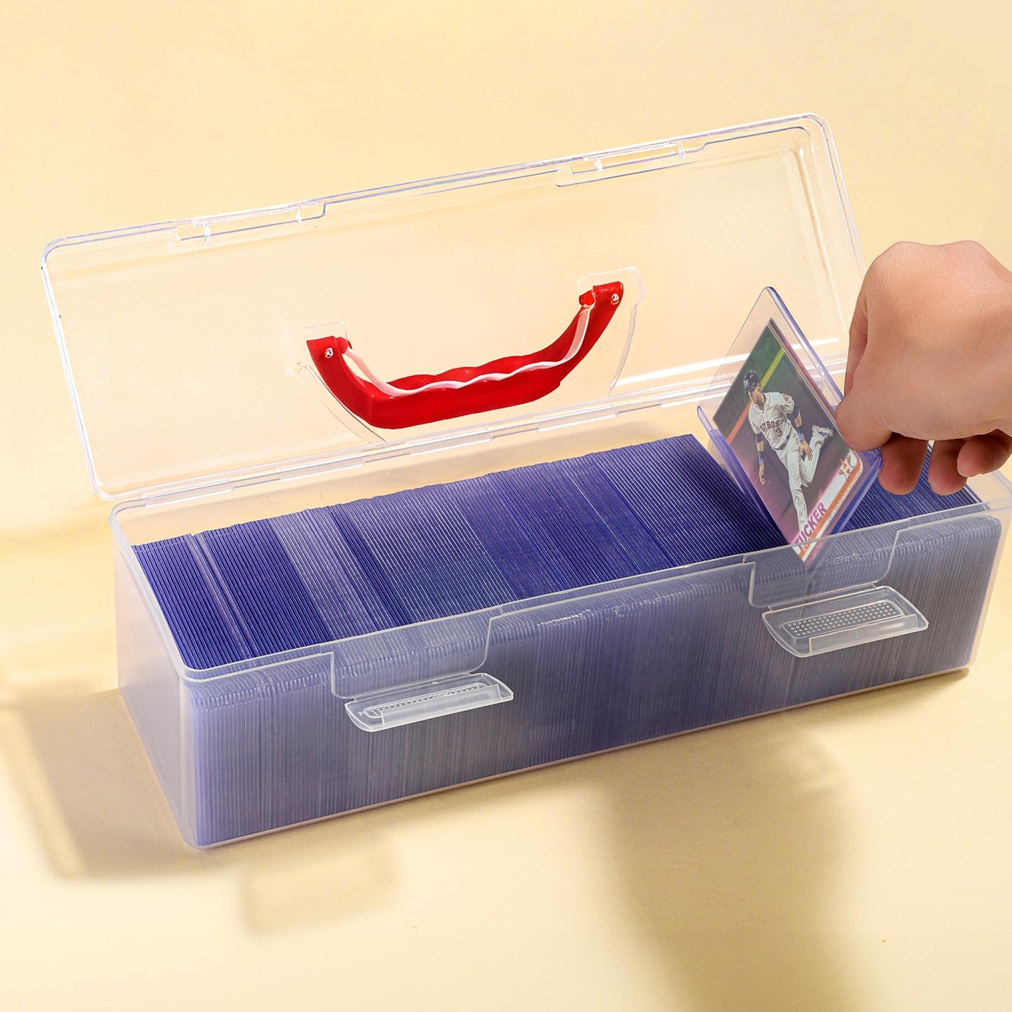 Glimstone Premium Storage Box For Toploader - Large For 200+ Toploaders Or 1000+ Trading Cards, Portable Sports Card Storage Box