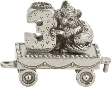 DANFORTH Birthday Train Pewter Figurine - Handcrafted - 3 Fox Size - Made in USA