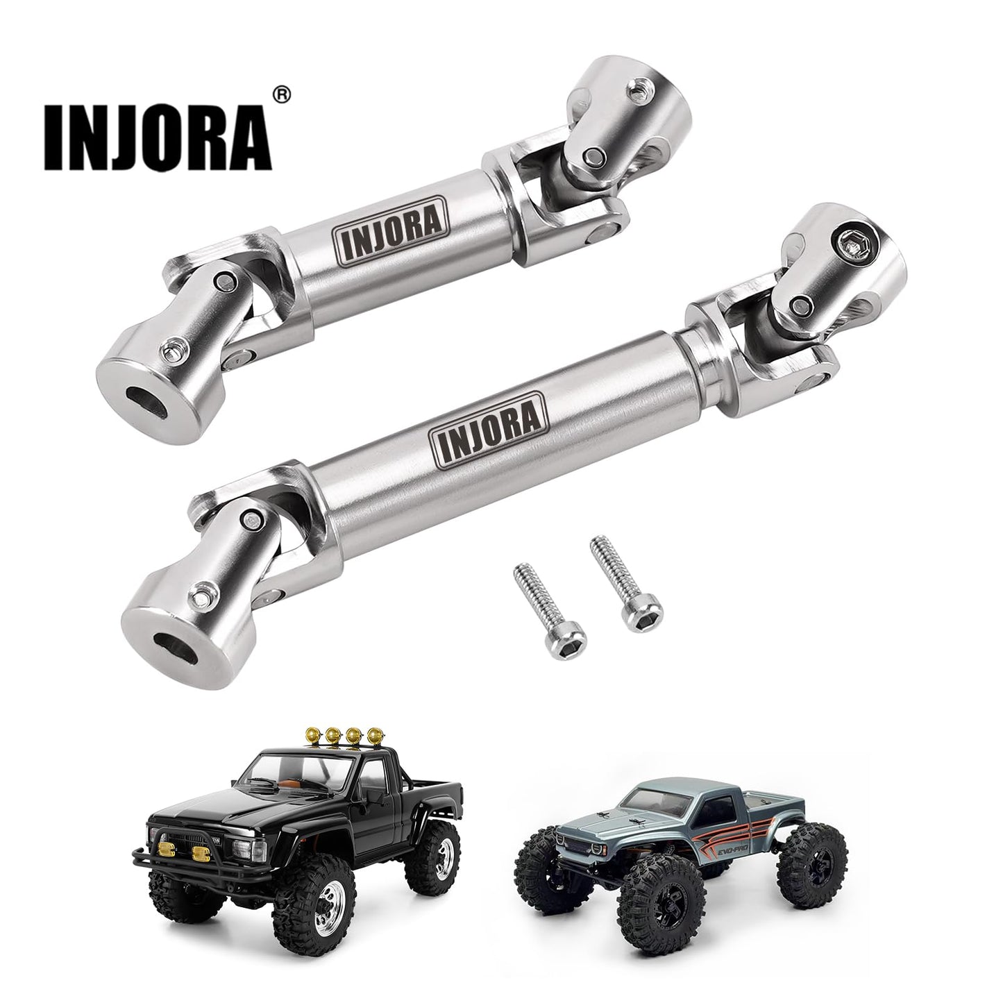 Injora Stainless Steel Center Drive Shafts For 1/18 Hpi Venture 18 Cr18P Rc Upgrade