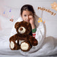 Leyndo Bear With Voice Recording Remembrance Stuffed Animal With Picture Recordable Messages Memorial Toy For Baby Shower Birthday Gift, Recording Gifts(Dark Brown, 18 Inch)