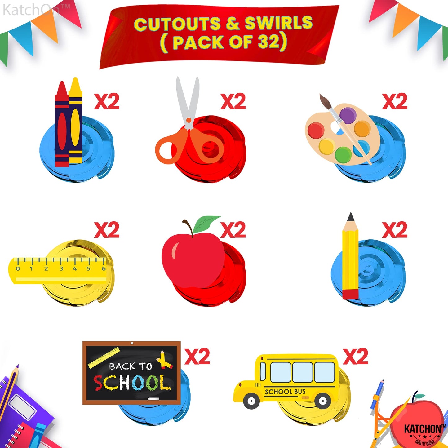 KatchOn, Hanging Swirls for Back to School Decorations - Pack of 46 | Back to School Hanging Decorations | Back to School Party