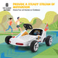 TOBBI Electric Go Kart for Kids, 12V Ride on Car Outdoor Pedal Race Toy with Music, Remote Control, Flashing Lighting, for 3-8 Y